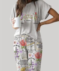 Powerless Bookish Casual Pajama Set For Women