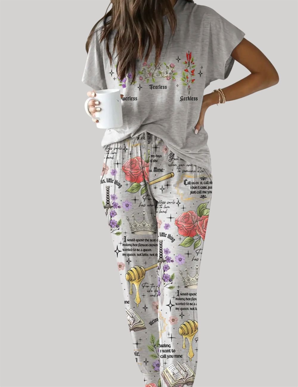 Alternative view of Powerless Bookish Casual Pajama Set For Women
