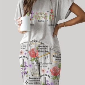 Powerless Bookish Casual Pajama Set For Women