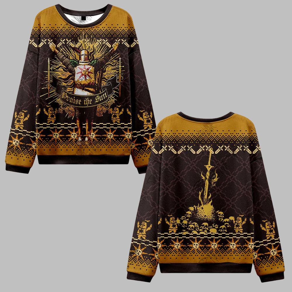 Praise the Sun Ugly Sweater 2025 Christmas - Grishko.com