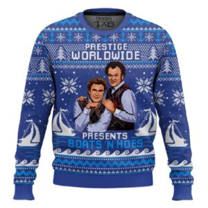 Prestige Worldwide Presents Boat N Hoes Step Brothers Ugly Christmas Sweater