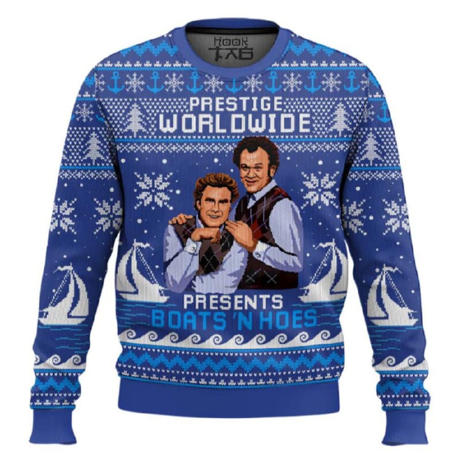 Prestige Worldwide Presents Boat N Hoes Step Brothers Ugly Christmas Sweater