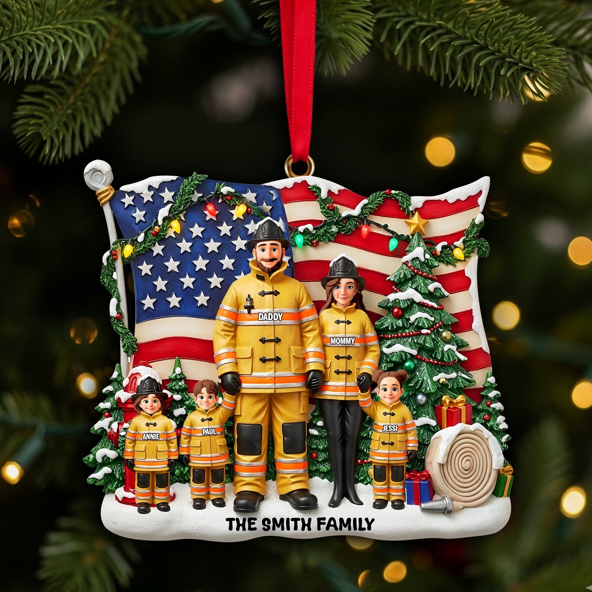 Pride Firefighter Christmas Ornament - Personalized Gifts For Family 04TOLU180925