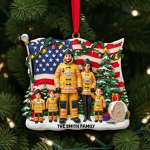 Alternative view of Pride Firefighter Christmas Ornament - Personalized Gifts For Family 04TOLU180925