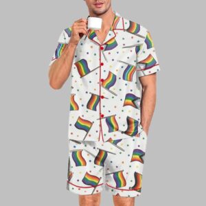 Alternative view of Pride Flags Pride Month Love Is Love Print Pajama Set