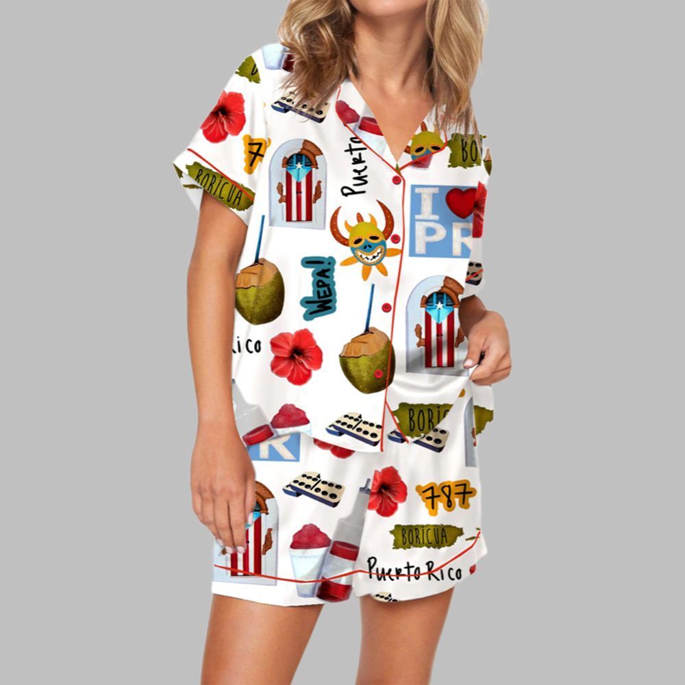 Puerto Rico Travel Pajama Set For Women
