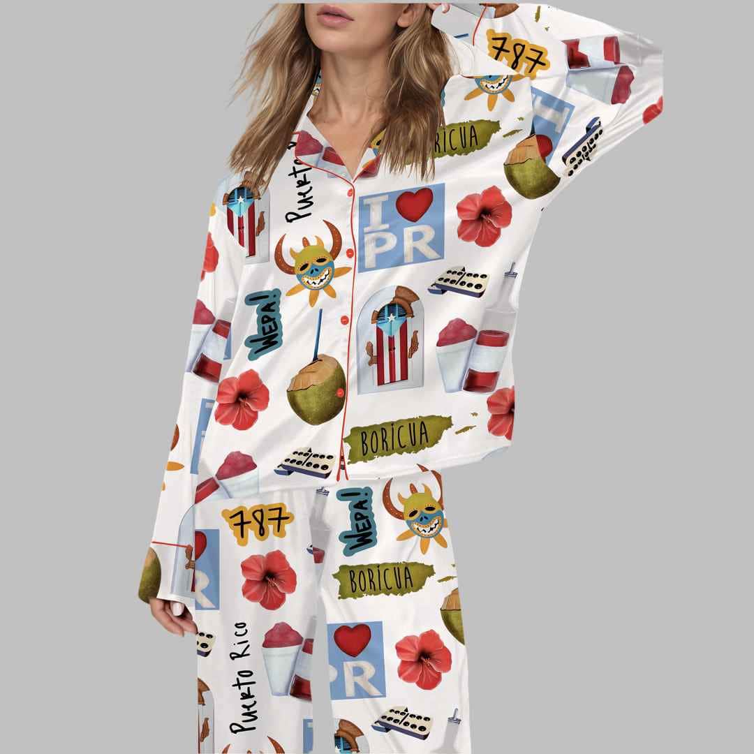 Puerto Rico Travel Satin Pajama Set