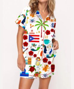 Puerto Rico Vacation Satin Pajama Set