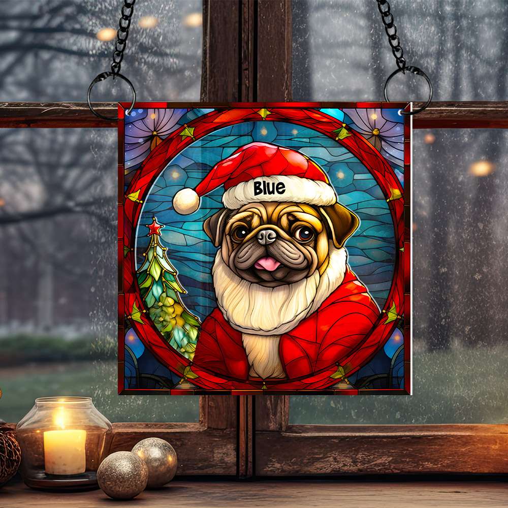 Pug Dog Christmas Acrylic Suncatcher Ornament 04HUMH100924 Gifts For Dog Mom Or Dog Dad - Image 4