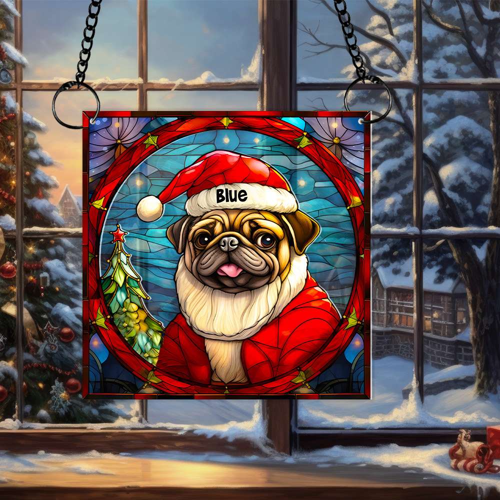 Pug Dog Christmas Acrylic Suncatcher Ornament 04HUMH100924 Gifts For Dog Mom Or Dog Dad - Image 3