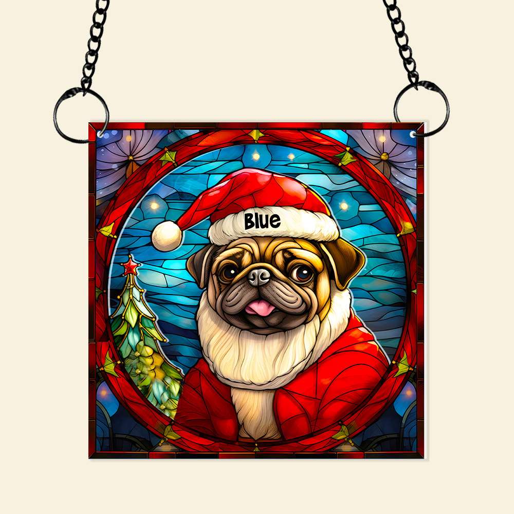 Pug Dog Christmas Acrylic Suncatcher Ornament 04HUMH100924 Gifts For Dog Mom Or Dog Dad - Image 5