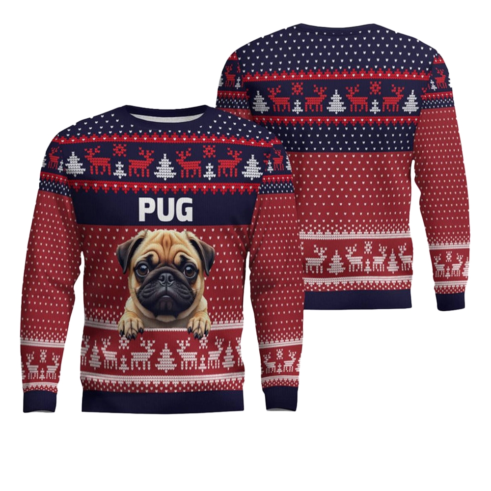 Pug Ugly Christmas Sweater - Grishko.com