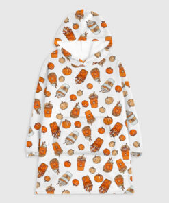 Pumpkin Spice Halloween Fall Fashion Blanket Hoodie