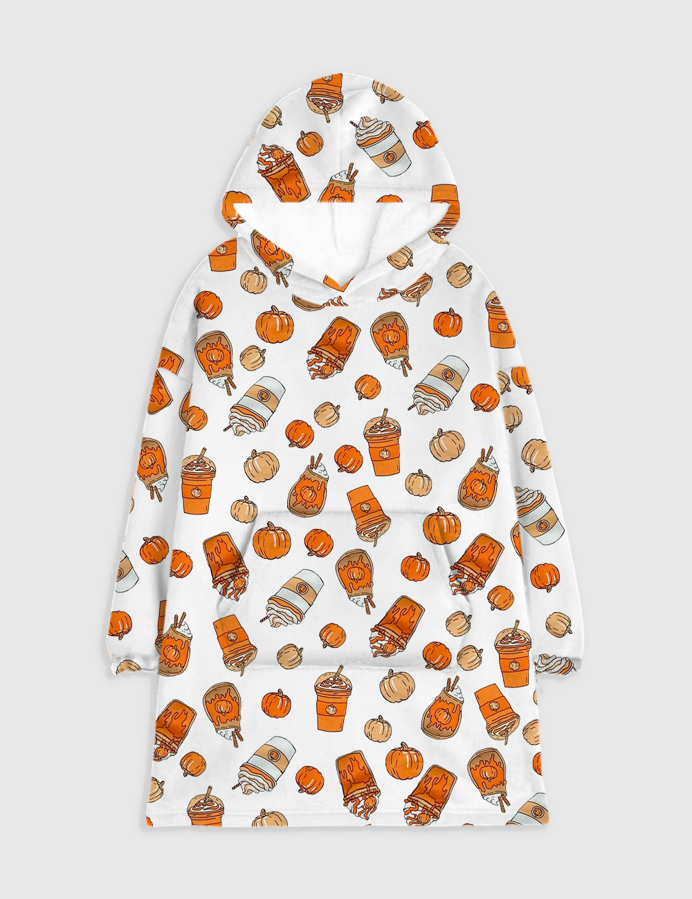 Pumpkin Spice Halloween Fall Fashion Blanket Hoodie