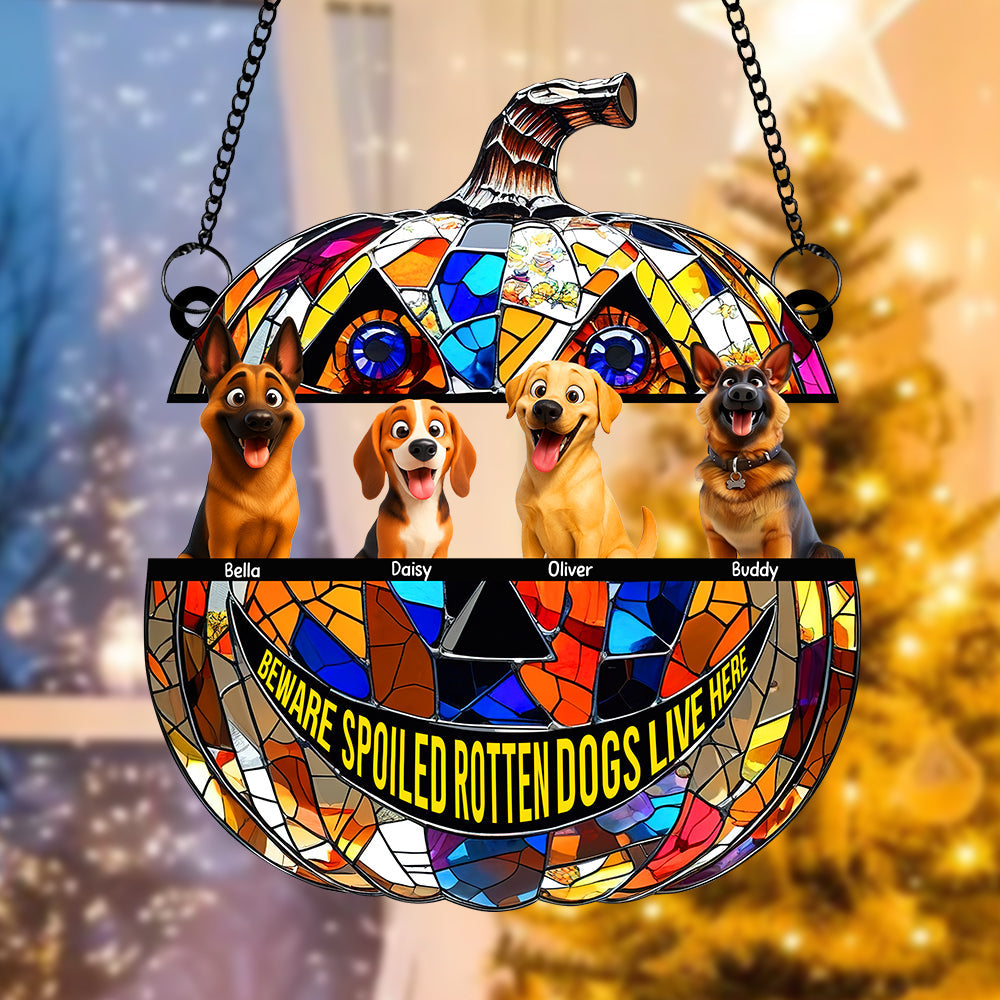 Pumpkin Suncatcher Ornament - Personalized Halloween Gifts For Dog Lovers 05tgqn090825 - Image 3