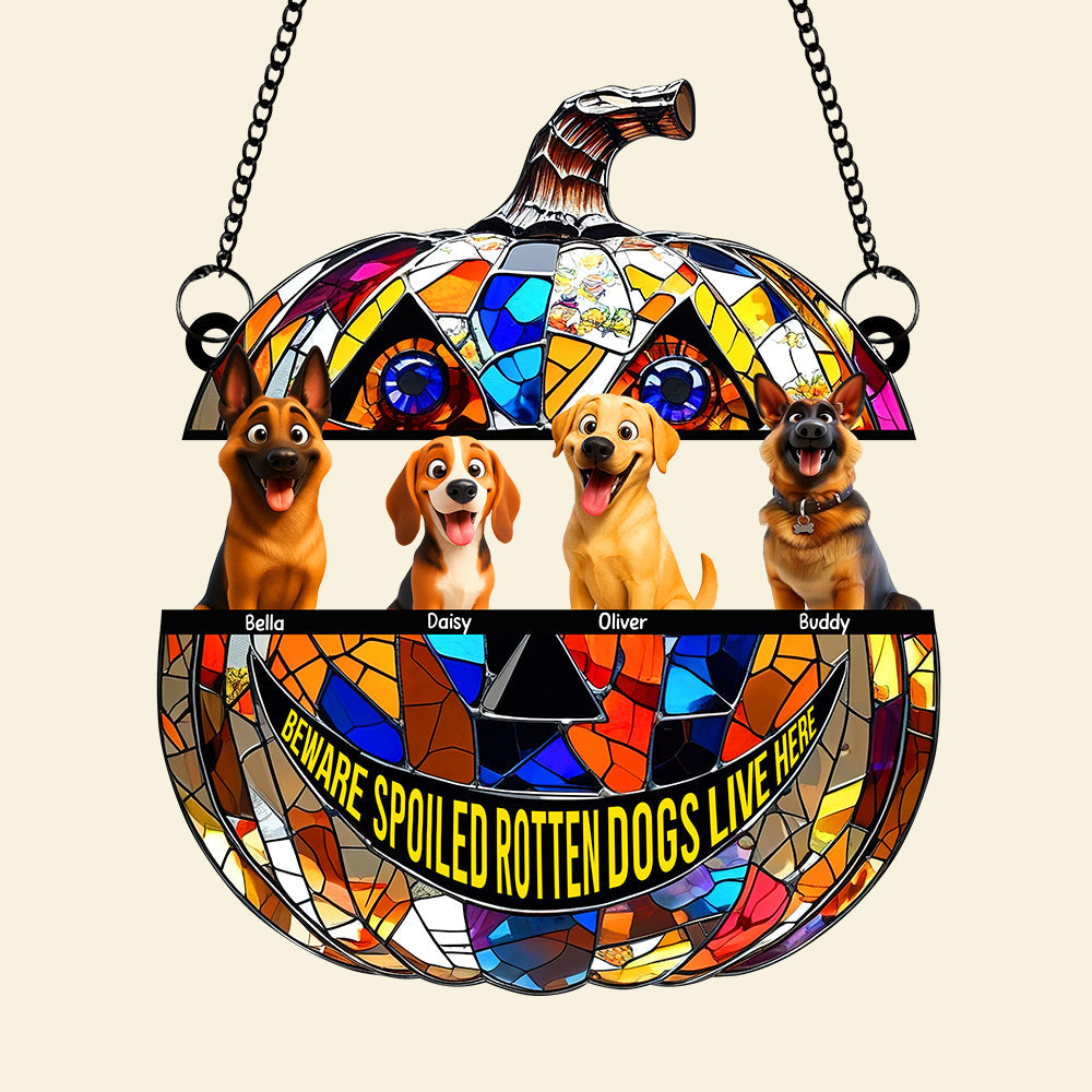 Pumpkin Suncatcher Ornament - Personalized Halloween Gifts For Dog Lovers 05tgqn090825 - Image 4