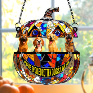 Pumpkin Suncatcher Ornament - Personalized Halloween Gifts For Dog Lovers 05tgqn090825