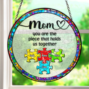 Alternative view of Puzzle Stained Glass - Personalized Gifts For Mom 02ACDT240325