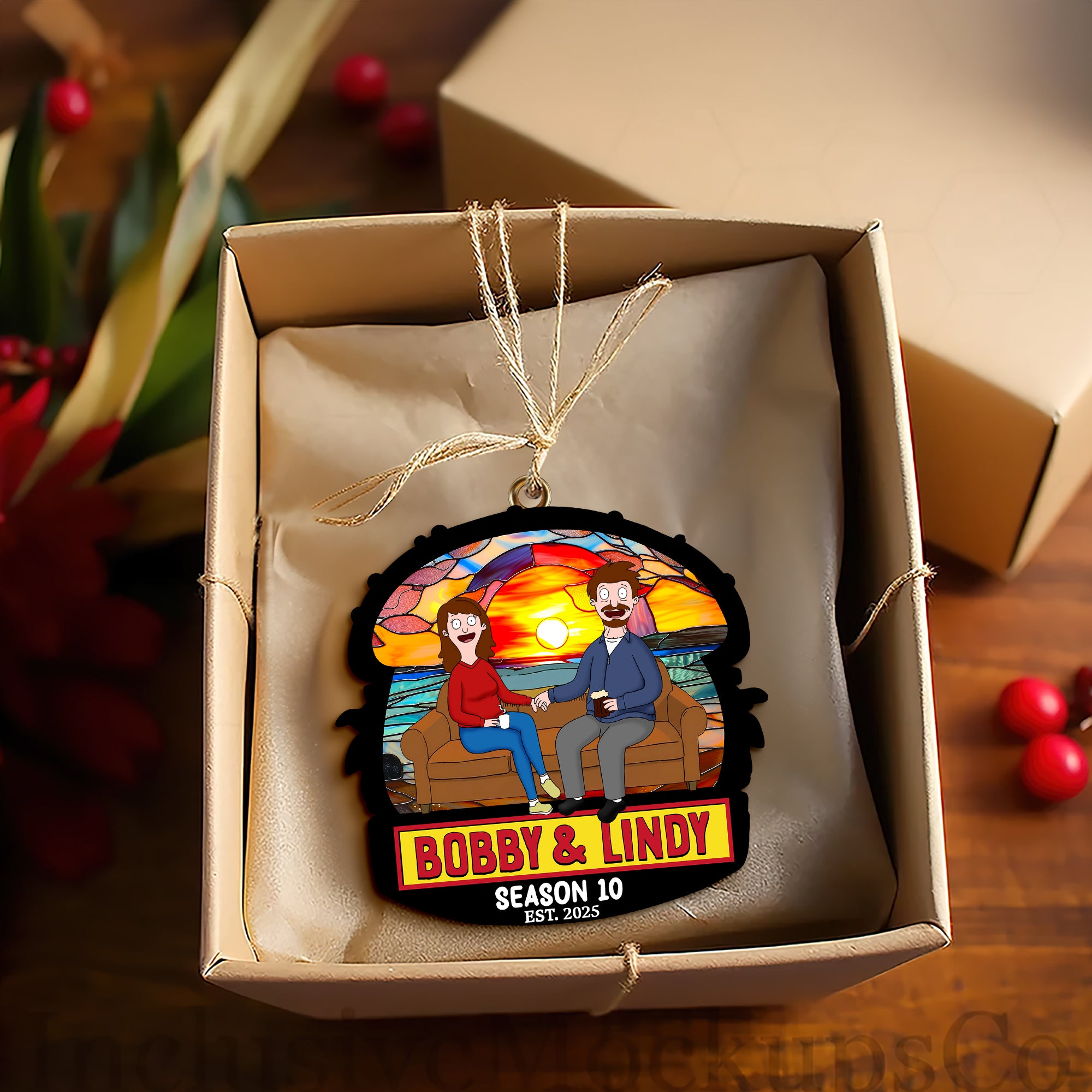 Alternative view of Quirky Cartoon Couple Ornament - Personalized Gifts For Couples 02OHLU091025PA