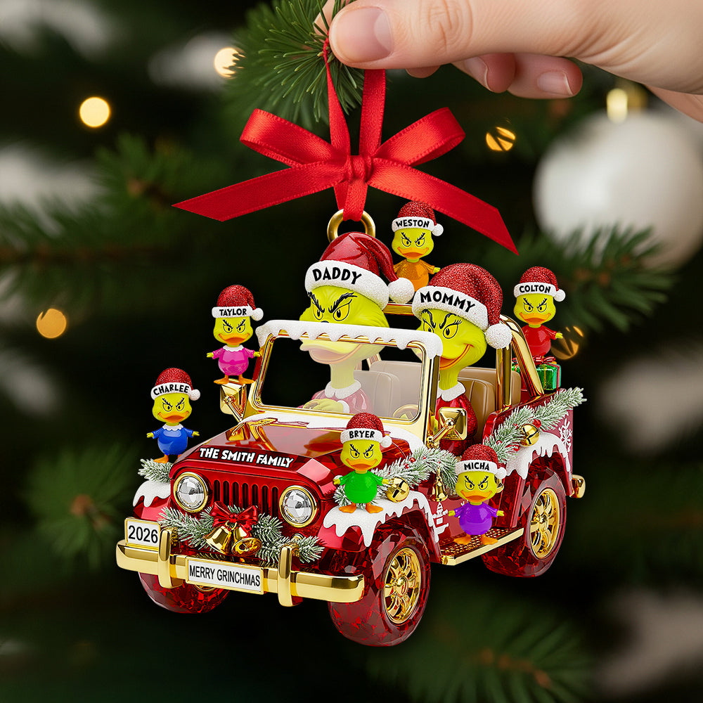 Alternative view of Quirky Family On Off-road Car Ornament - Personalized Christmas Gifts For Family 04DTDT150925