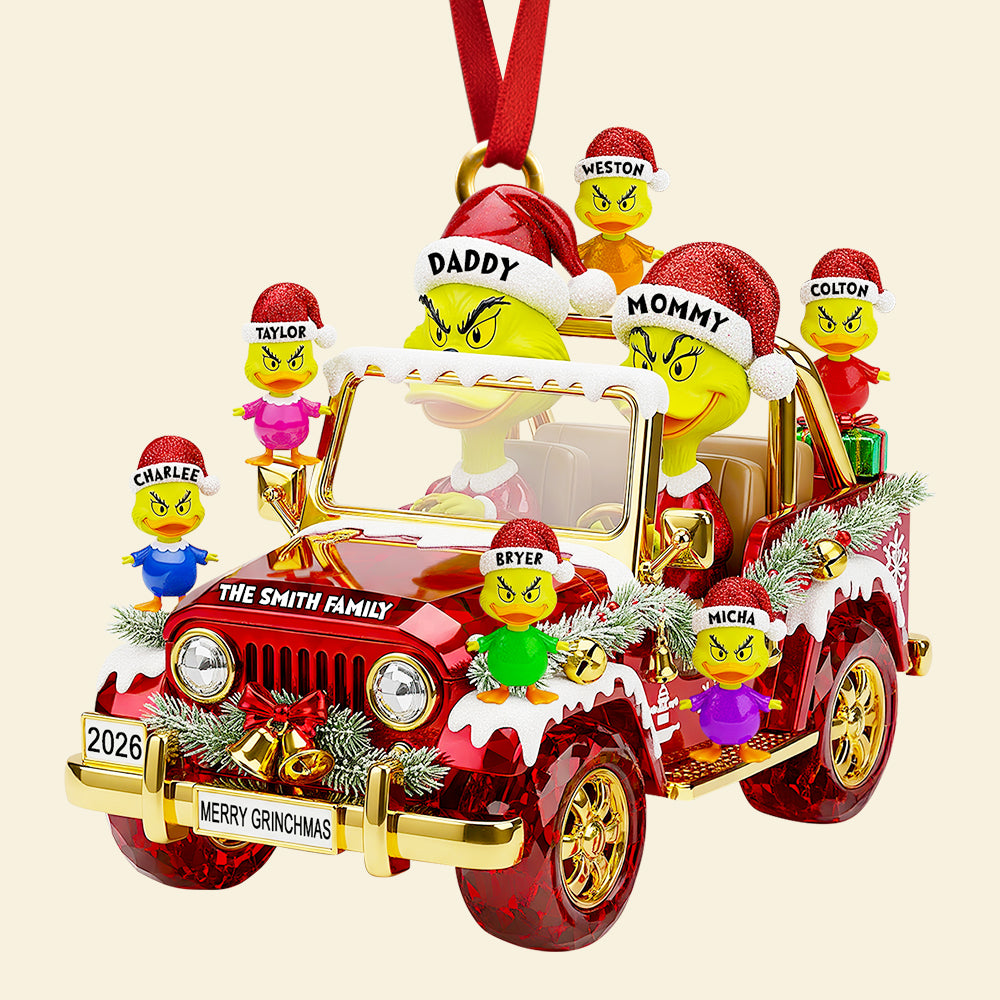 Quirky Family On Off-road Car Ornament - Personalized Christmas Gifts For Family 04DTDT150925 - Image 3