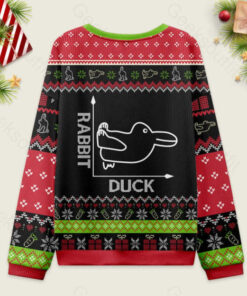 Alternative view of Rabbit or Duck Funny Black Ugly Christmas Sweater Sweatshirt
