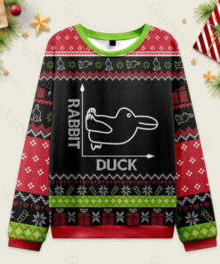 Rabbit or Duck Funny Black Ugly Christmas Sweater Sweatshirt
