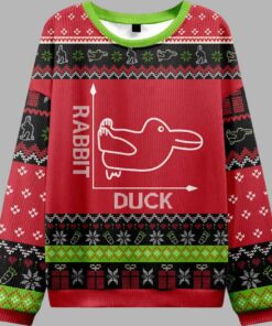 Alternative view of Rabbit or Duck Funny Red Ugly Christmas Sweater
