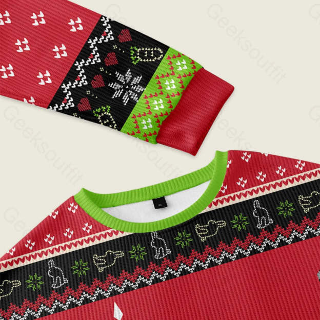 Rabbit or Duck Funny Red Ugly Christmas Sweater Sweatshirt - Image 3