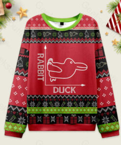 Rabbit or Duck Funny Red Ugly Christmas Sweater Sweatshirt