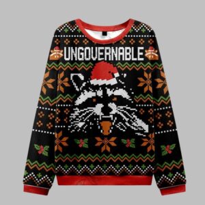 Alternative view of Raccoon Ungovernable Ugly Sweater 2025 Christmas - Grishko.com