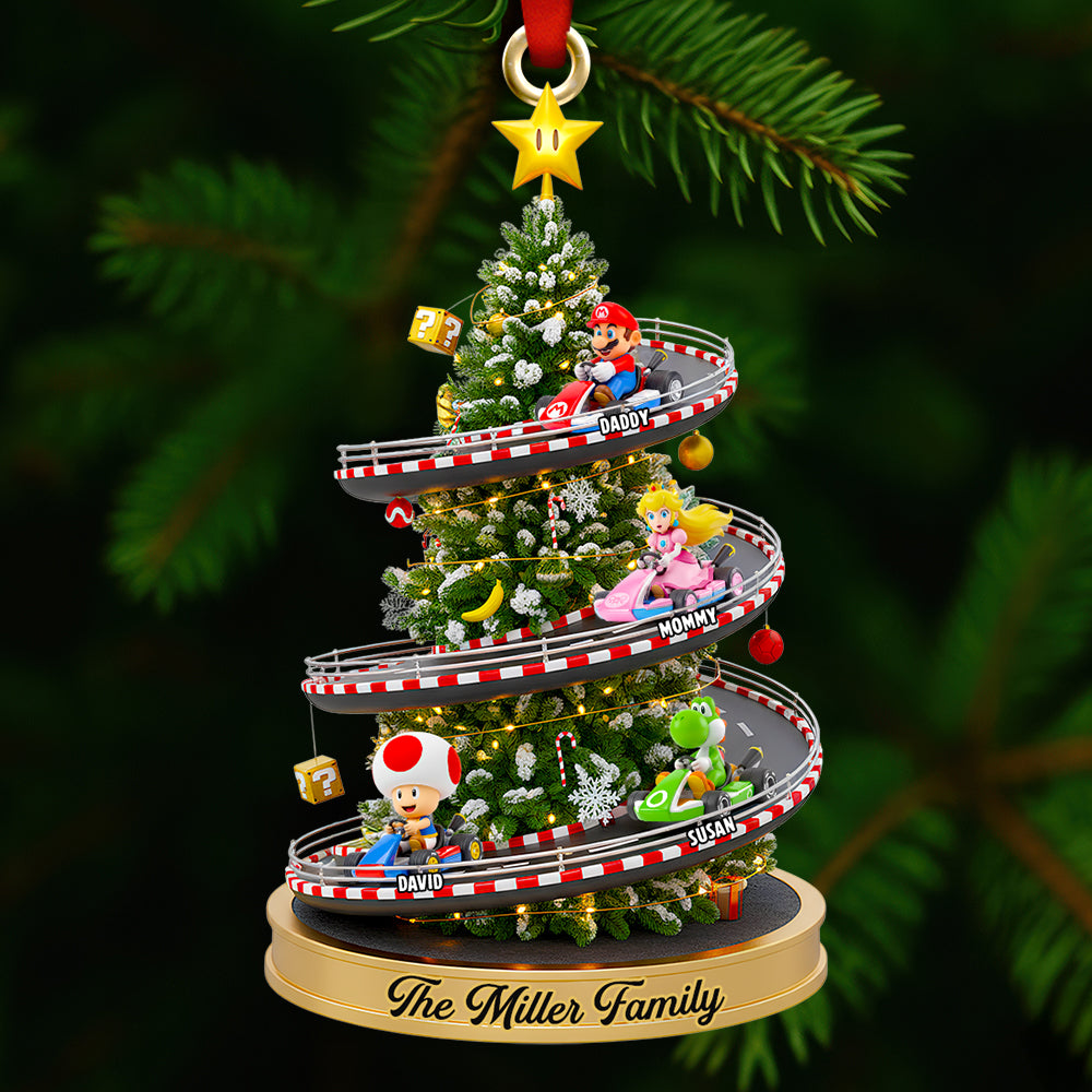 Racing Family Christmas Tree Ornament Personalized Gifts For Family 01NADT290925