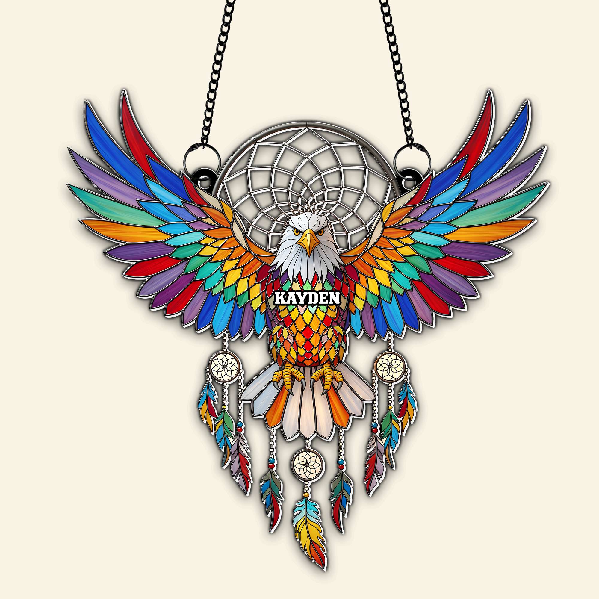 Radiant Winged Spirit Native American Suncatcher - Personalized Gifts For Boho Lovers 01NALU080725 - Image 5