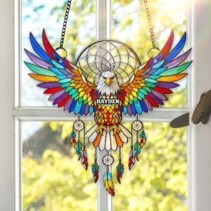 Alternative view of Radiant Winged Spirit Native American Suncatcher - Personalized Gifts For Boho Lovers 01NALU080725