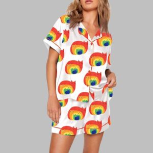 Rainbow Cats Print Pajama Set