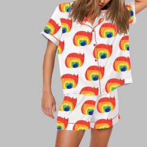 Alternative view of Rainbow Cats Print Pajama Set