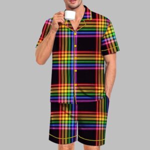 Alternative view of Rainbow Plaid Pride Month Love Is Love Print Pajama Set
