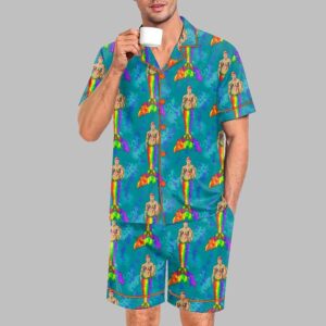 Alternative view of Rainbow Seashell Pride Merman Pride Month Love Is Love Print Pajama Set