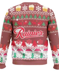 Alternative view of Rainier Beer Santa Claus Ugly Christmas Sweater