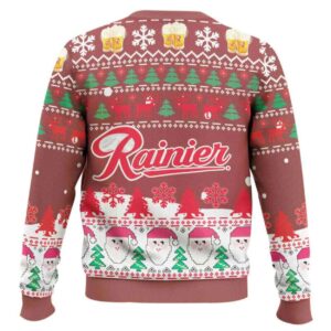 Alternative view of Rainier Beer Santa Claus Ugly Christmas Sweater