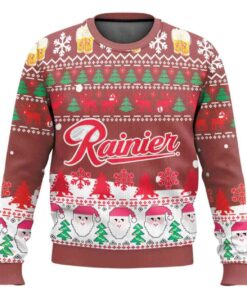 Rainier Beer Santa Claus Ugly Christmas Sweater