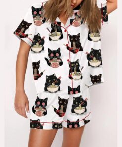Ramen Cat Print Pajama Set