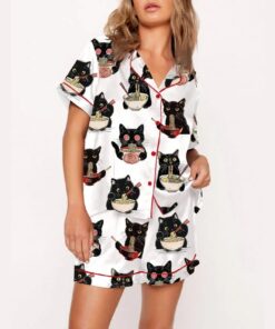 Alternative view of Ramen Cat Print Pajama Set