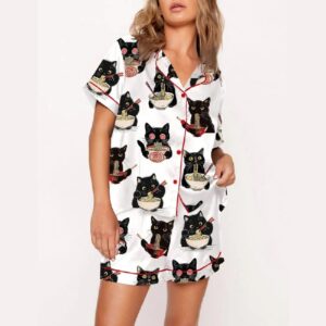 Alternative view of Ramen Cat Print Pajama Set