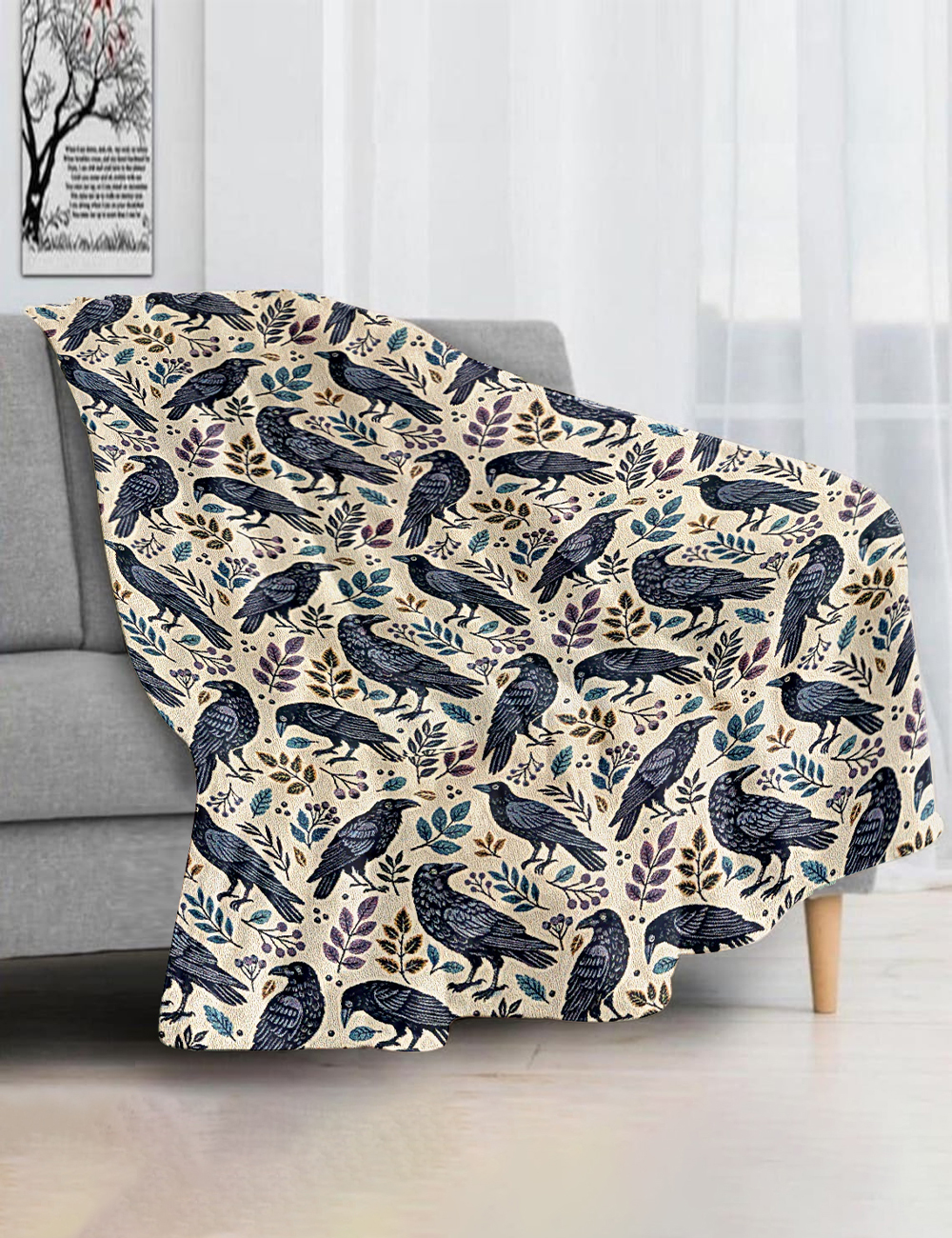 Ravens Crow Lover Halloween Blanket