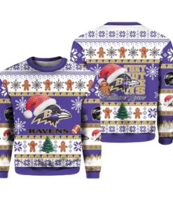 Alternative view of Ravens Santa They Not Like Us Ugly Christmas Sweater 