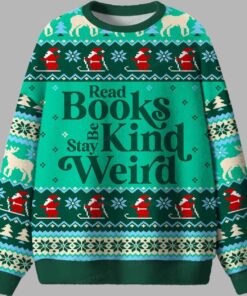 Alternative view of Read Books Be Kind Stay Weird Ugly Christmas Sweater