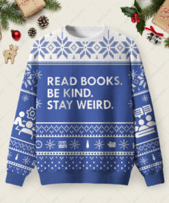 Read Books Ugly Christmas Fuzzy Fleece Sweatshirt