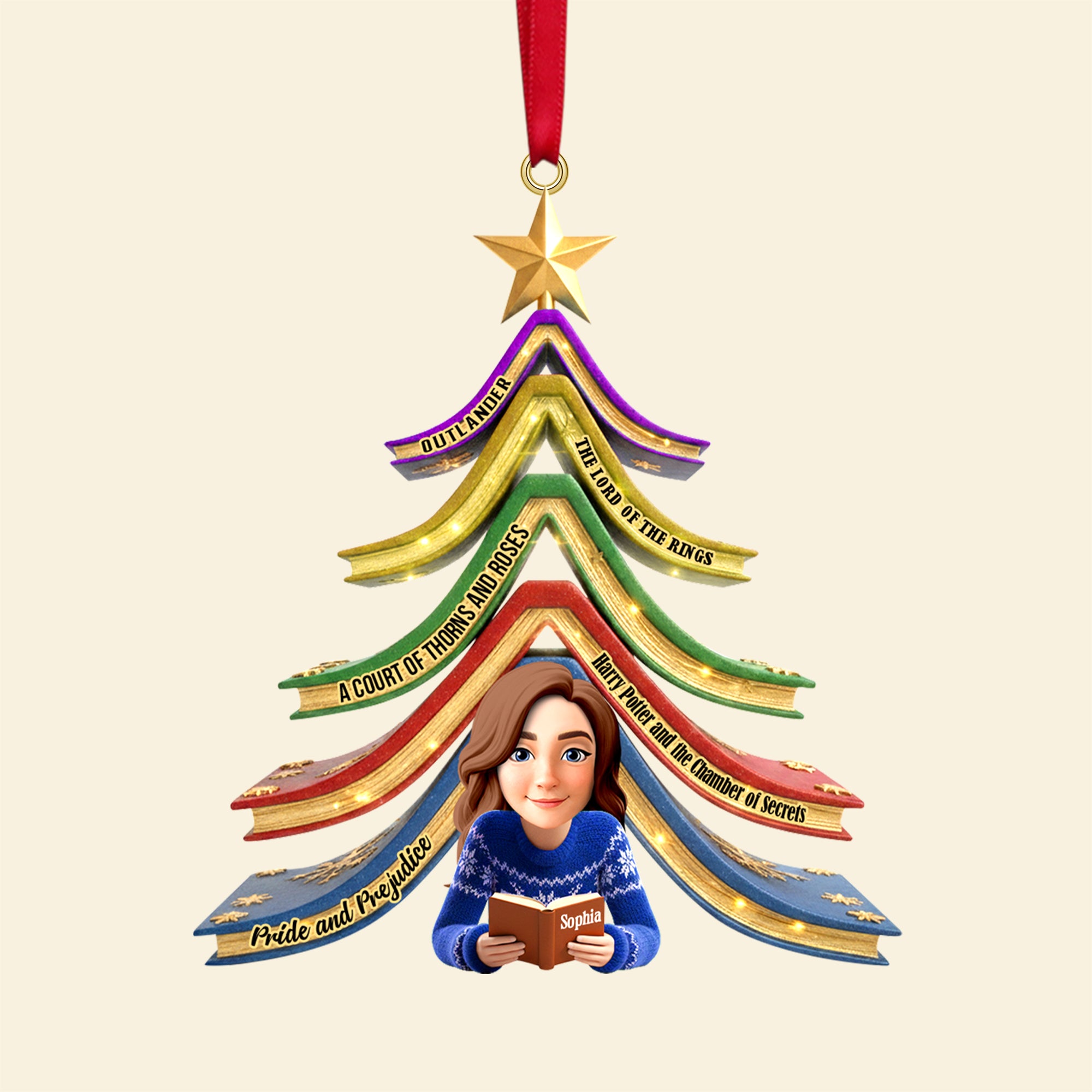 Reading Girl Personalized Gifts For Book Lovers Christmas Ornament 03ohtn271025 - Image 4