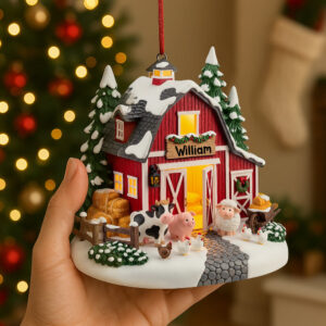 Alternative view of Red Barn Miniature House Acrylic Ornament Personalized Gifts For Farmer 06pgtn090825